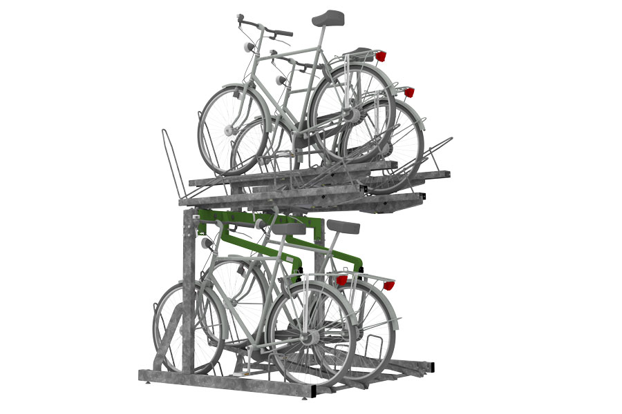 FalcoLevel Eco Doppelstockparker mit E-Bike Ladestation