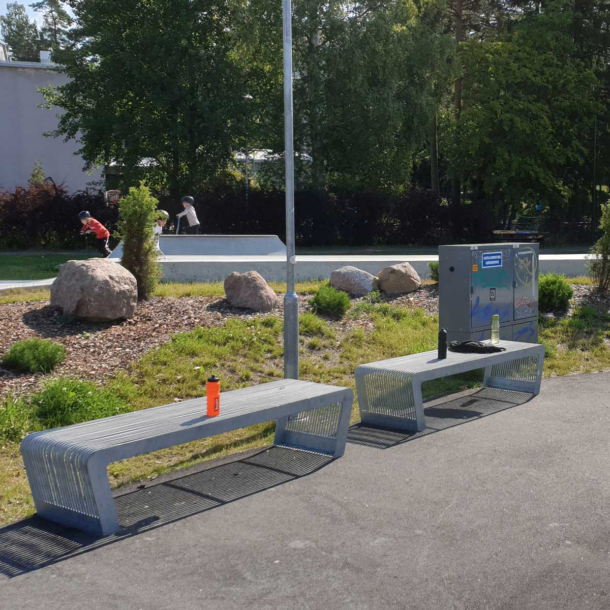 FalcoLinea Parkbank ohne Rückenlehne, Stahl